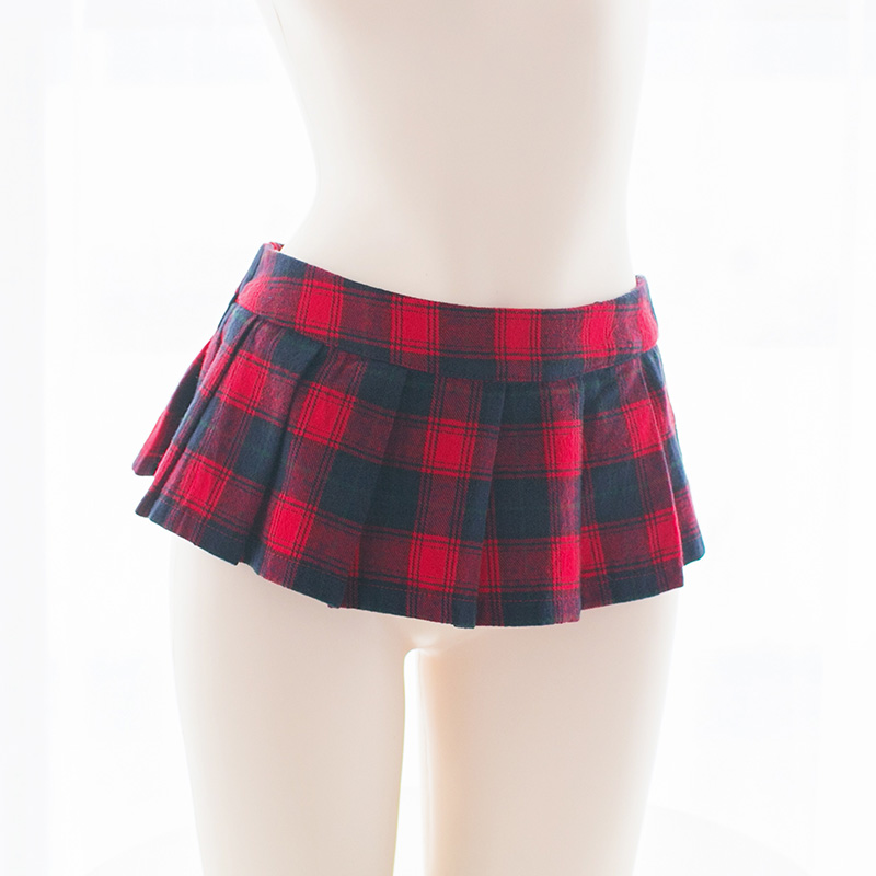 Red Grid 17Cmexceed MINI Pleats lattice UltraShort  Mini Skirt sexy lovely Mini Short skirt varied length Optional