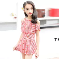 Áo tắm trẻ em gái công chúa váy chia áo tắm cô gái bé dễ thương bảo thủ Boxer Swimsuit Set đồ bơi cho be gái 14 tuổi