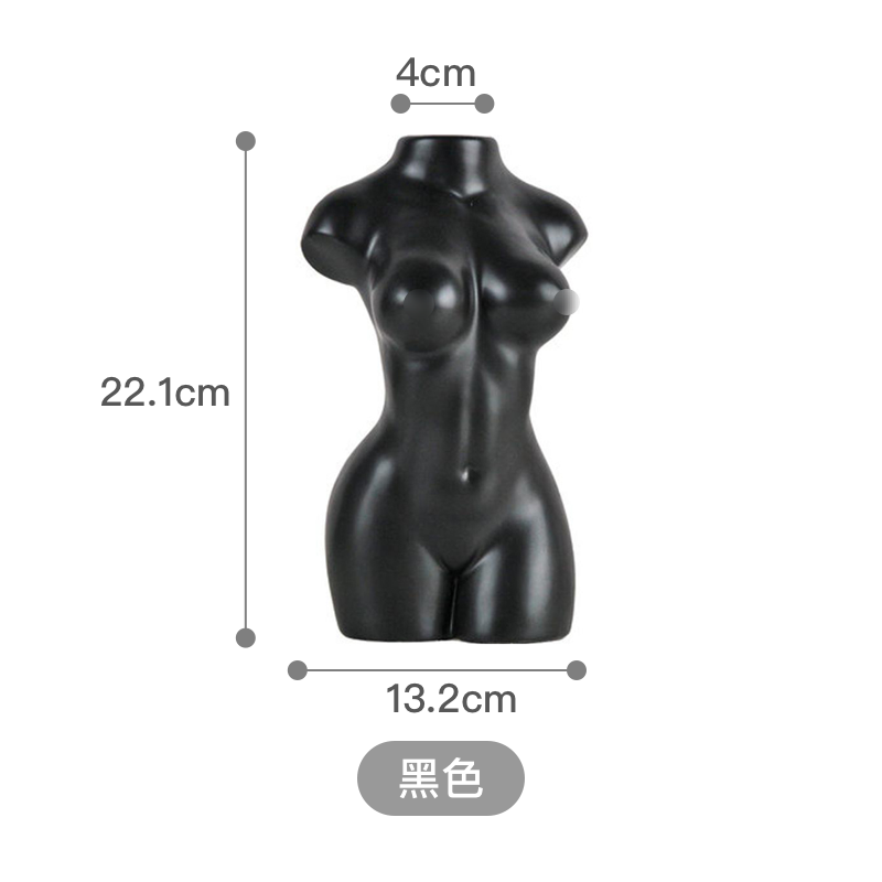 Venus BlackHomeside Art human body vase Northern Europe ins female sex Venus Sculpture ceramics flower arrangement desktop Ornaments