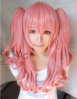 taobao agent Bakery COS pink double ponytail wigs of tiger mouth curls white well sunspots/Ania/Shimizuhui