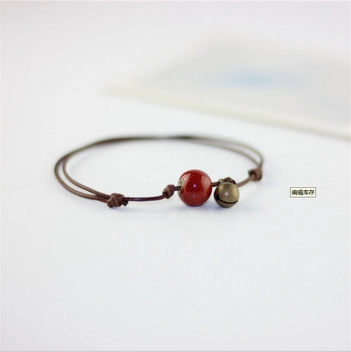 Браслет на ногу, колокольчик подходит для мужчин и женщин, ретро браслет из красной нити, ювелирное украшение, японские и корейские, в корейском стиле, подарок на день рождения, простой и элегантный дизайн