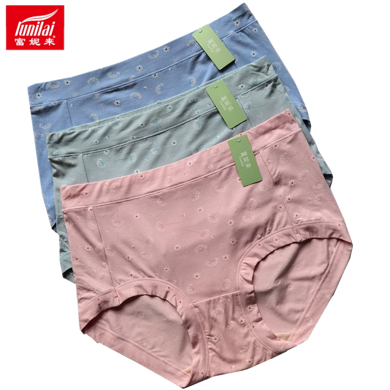 2 Daniefini Model underwear breathable medium -high waist ladies antibacterial crotch non -trace thin female underwear 3762