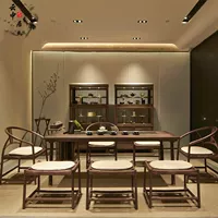 Столичный дерево журнальный столик Новый китайский чайный стол и стул Комбинированность простота кунг -фу чайная платформа ретро -арт -столик современный дзен дзен бесплатный чайный стол