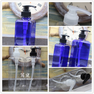 taobao agent 500 1000ml blue transparent large -capacity packaging bottle cosmetics packaging shampoo bath solution long press