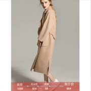 Phụ nữ Yang Meng 2019 mùa thu và mùa đông áo khoác len cashmere hai mặt thủ công mới trong chiếc áo khoác dài nữ - Áo len lót đôi