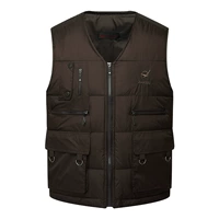 Người đàn ông trung niên của đa túi vest nam casual xuống cotton vest nam dày mùa đông áo khoác nam quần áo áo gile phao nam đẹp