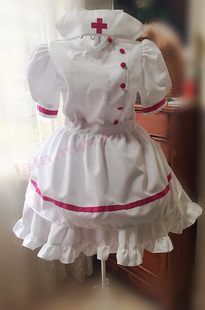 Free shipping nurse uniform maid costume cosplay pure white little nurse costume cute anime maid cos women's costume
