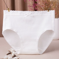 Quần lửng nữ midi cotton dễ thương Nhật Bản nhỏ tươi trắng thoải mái Cô gái sinh viên Hàn Quốc chất liệu cotton đơn giản - Giống cái quần xì áo vú