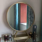 Gương vàng Bắc Âu máy tính để bàn phòng ngủ máy tính để bàn công chúa bàn trang điểm gương gương đẹp một mặt - Gương