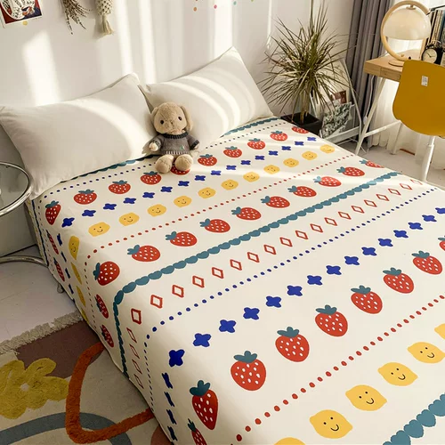 Ins ins wind wind cotton cotton cute printing bed Одиночный кусок чистого хлопка 100 детского общежития для одного студенческого общежития - одно летняя девушка