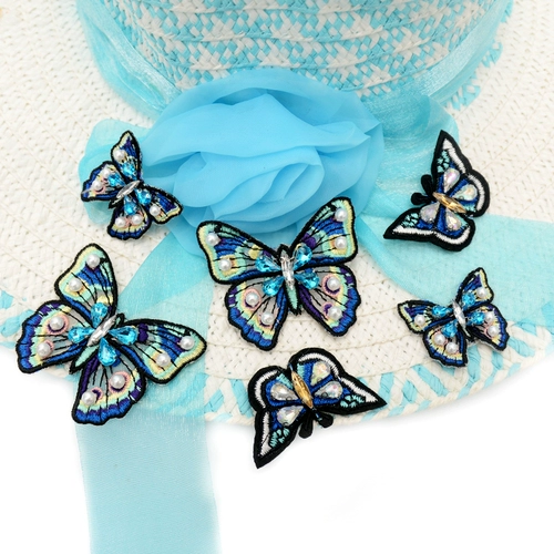15 -Year -Sold Old Shop Семь цветов, кошек и кошек Три рукая голубые наклейки на бабочку