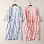 Áo choàng gạc cotton Nhật Bản váy ngủ nữ mùa hè và mùa thu rất phẳng đôi kimono nam và áo choàng tắm gió áo choàng tắm dịch vụ nhà