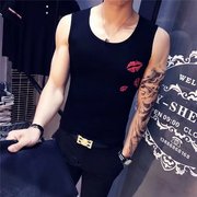 Của nam giới Hàn Quốc phiên bản của vest 2018 mùa hè cá tính in ấn thanh niên Slim loại triều nam cotton dưới mồ hôi vest