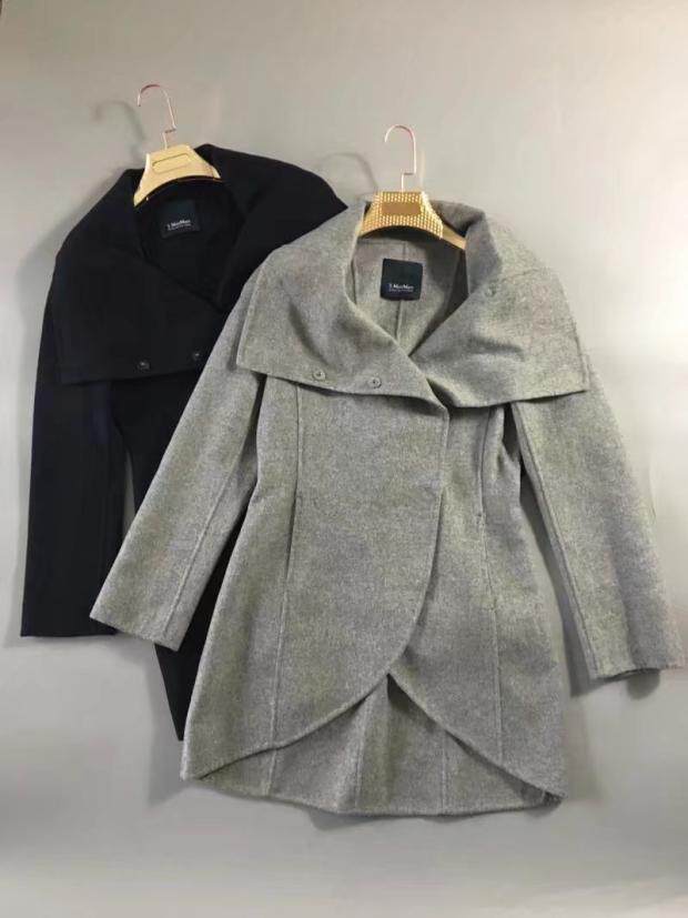 17 mùa thu và mùa đông của phụ nữ xuất khẩu đơn đặt hàng không tính chi phí của rõ ràng len cashmere nylon hai mặt tự trồng dài áo