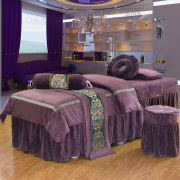 Hàn quốc dày pha lê nhung màu rắn vẻ đẹp ấm áp giường bìa bốn bộ của thẩm mỹ viện chuyên dụng SPA giường massage tùy chỉnh