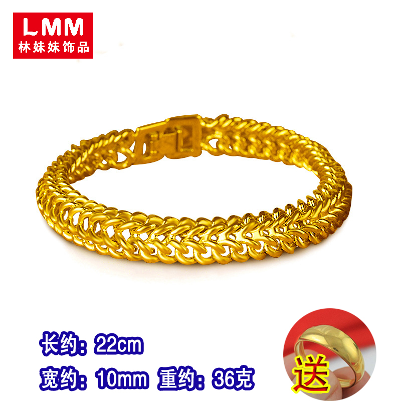 Snake Bone BraceletShajin Bracelet male Domineering Faucet ins Women's money brave troops caterpillar Vietnam? gold-plated 18K gold Wide Edition Watch chain