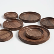 Hi gỗ óc chó gỗ rắn vòng handmade tấm gỗ sáng tạo snack tấm đĩa trái cây đồ ăn nhẹ trái cây sấy khô lưu trữ tấm