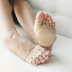 Năm ngón tay vớ nữ mùa hè phần mỏng sợi tre thảm cotton mở toe nửa palm socks set vô hình nửa nửa vớ ngón chân Vớ sợi tre