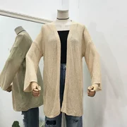 J 08 new 2018 thời trang hoang dã phiên bản Hàn Quốc của áo len nữ dáng lửng dài tay sang trọng của Hàn Quốc
