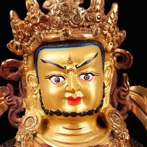 Tây tạng bí mật tôn giáo Phật cung cấp giả Nepal bán vàng đồng nguyên chất tượng Phật trong lô của màu vàng Fortuna 7 inch Một