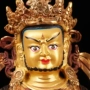 Tây tạng bí mật tôn giáo Phật cung cấp giả Nepal bán vàng đồng nguyên chất tượng Phật trong lô của màu vàng Fortuna 7 inch Một phật di lặc gỗ