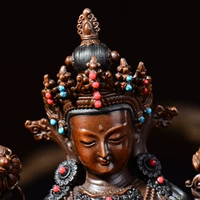 Phật Giáo tây tạng Tôn Giáo Cung Cấp Tượng Phật Đài Loan Đồng Antique Xanh Tara Trang Trí Cao 7 Inch tượng dược sư