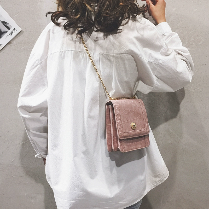 Túi xách nữ 2019 thời trang mới sành điệu túi đeo vai thủy triều hoang dã Hàn Quốc cao cấp túi điện thoại di động sáng mặt túi messenger - Túi điện thoại