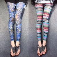 Quần legging lưới mùa xuân và hè mỏng phần boho semi-slim Kem chống nắng mỏng co giãn lớn mặc chín điểm quần hoa nữ - Quần tây thường quần ngố nữ