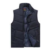 Áo khoác dày 200 kg ấm áp đầu bếp XL xuống áo vest cotton nam đứng cổ áo lụa