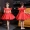Xin chào vào chiếc váy ngắn màu đỏ chủ trang phục trang phục váy hoa cô gái Giáng sinh Năm mới váy cô gái váy công chúa satin set vest gile bé trai hàng cao cấp