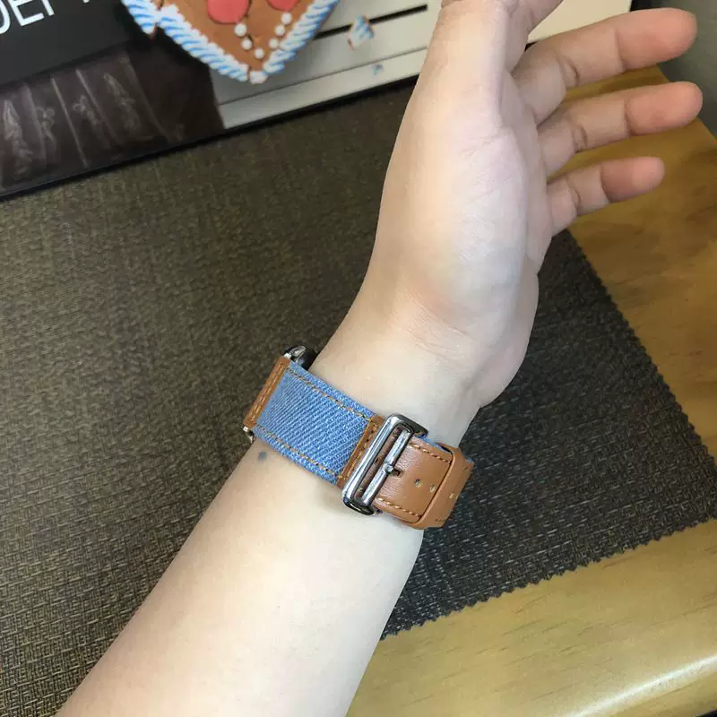 [Подходящий iWatch8 Apple Watch ремешок applewatchse/6543 Худи Мальчик джинсовый ремешок для мужчин и женщин 7 поколение]