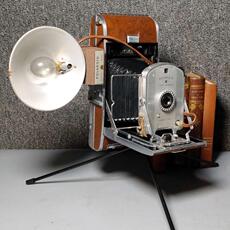Камеры 西洋古董美国1960宝丽来polaroid 95b闪光灯皮腔相机餐厅酒吧摆件