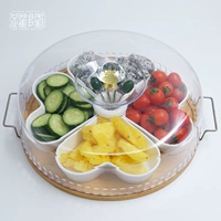 Творческая керамическая фруктовая тарелка с проложенным послеобеденным чайным субтитаическим сплит