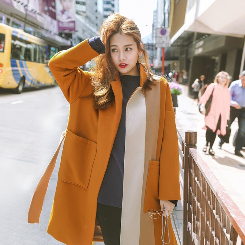 [The anchor độc quyền] S nhà thiết kế ban đầu của phụ nữ 2018 mùa đông áo len trong áo dài