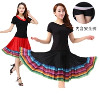 Танцующая юбка, комплект для взрослых, мини-юбка, костюм, короткий рукав, большой размер