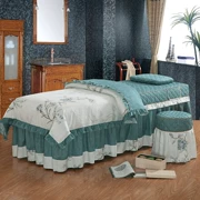 Thân thiện với da cotton vẻ đẹp giường bìa bốn bộ của Châu Âu cơ thể massage giường đặt đơn giản gió nông thôn dầu gội trải giường làm