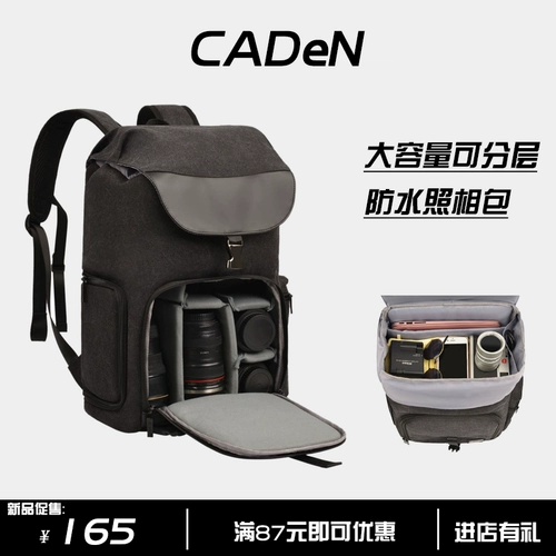 CADeN Камера, универсальный рюкзак, вместительный и большой водонепроницаемый объектив, сумка для фотоаппарата, надевается на плечо