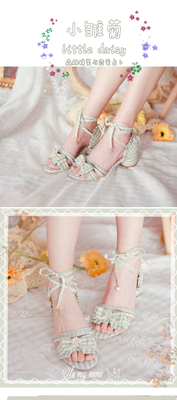 taobao agent [Dream and Treasure Spot] National Brand Lolita Summer Daisy Looping Sandals Bowlabbing