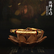 Dây trang trí làm bằng tay gió quốc gia mở phước lành 3D vàng sáu từ thần chú lớn Ming lời nguyền chuyển hạt bracelet nam tay dây nữ