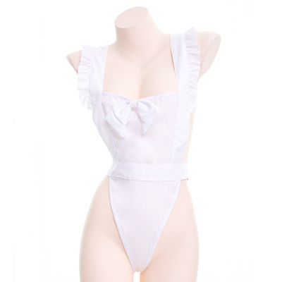 原创女仆围裙水着 蝴蝶结围裙泳衣套装女仆装睡裙性感睡衣-淘宝网