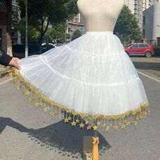 Свадебный кринолин 裙撑 lolita无骨软纱长款星星洛丽塔日常云朵衬裙延长撑花田喜事