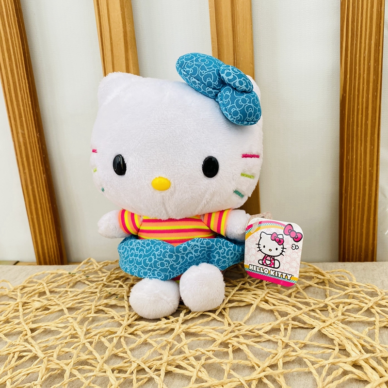 Blue ClothesJapan original single SANRIO sanrio  full dress Hello Kitty eat candied gourd on a stick Plush doll Pendant Ornaments