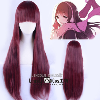 taobao agent VOCALOID China Recalling Honglian Lezheng 绫 cosplay wig 80cm long straight hair anime wig