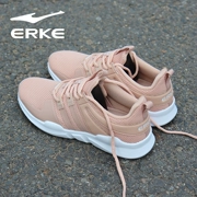 Giày thể thao nữ Hongxing Erke giày thể thao nữ 2019 mùa thu lưới thoáng khí giày chạy bộ nhẹ màu trắng giày hồng - Giày chạy bộ