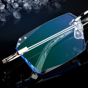 Hoàn thành cận thị kính nam frameless titanium hợp kim kim cương cắt tỉa kính khung ánh sáng phẳng nữ mô hình màu thay đổi mắt