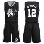 Hai mặt Spurs đồng phục Aldridge jerseys tùy chỉnh đồng phục bóng rổ đồng phục phù hợp với nam giới thể thao