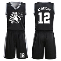 Hai mặt Spurs đồng phục Aldridge jerseys tùy chỉnh đồng phục bóng rổ đồng phục phù hợp với nam giới thể thao quần áo chạy bộ nữ