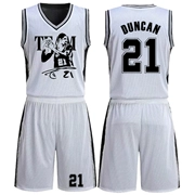 Hai bên mặc Spurs 21 Duncan jerseys nam đội bóng rổ đồng phục tùy chỉnh đồng phục đội thể thao phù hợp với in số