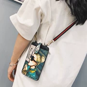 Phim hoạt hình dễ thương dây kéo túi điện thoại nữ vai túi Messenger phiên bản Hàn Quốc của cổ điện thoại túi ví mini túi - Túi điện thoại