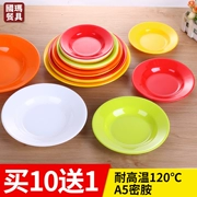 Đĩa tròn màu giả đĩa sứ melamine tấm nhựa đĩa tròn món ăn nhẹ món ăn gia dụng bộ đồ ăn nhổ món ăn - Đồ ăn tối